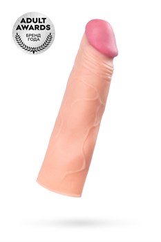 Насадка на пенис TOYFA A-Toys, SoftSkin, телесный, 16,5 см
