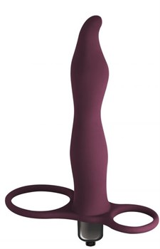 Бордовая вибронасадка для двойного проникновения Flirtini - 15,9 см