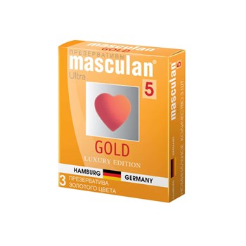 Презервативы Masculan 5 Ultra Золотого цвета, 3 шт.