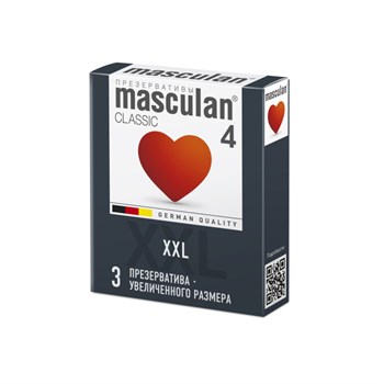 Презервативы Masculan Classic 4 Увеличенного размера(XXL) розового цвета, 3 шт