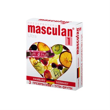 Презервативы Masculan Ultra 1 Тутти-Фрутти (Tutti-Frutti), 3 шт
