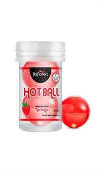 Съедобный лубрикант AROMATIC HOT BALL в виде двух шариков (Клубника) HC583