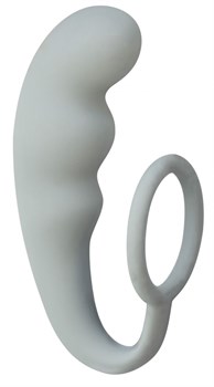 Серое эрекционное кольцо с анальным стимулятором Mountain Range Anal Plug 421802Lola