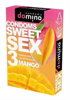 Презервативы для орального секса DOMINO Sweet Sex с ароматом манго, 3 шт 185047