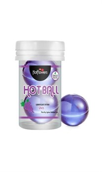 Съедобный лубрикант AROMATIC HOT BALL в виде двух шариков (Виноград) HC584