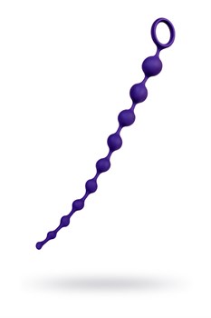 Фиолетовая силиконовая анальная цепочка Grape - 35 см. 356005