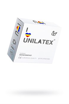 Презервативы Unilatex, multifrutis, аромат, цветные, 19 см, 5,4 см, 3 шт 3003