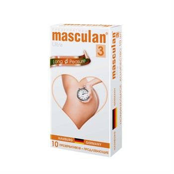 Презервативы Masculan Ultra 3 Кольца и пупырышки с анестетиком (Long Pleasure), 10 шт 11961