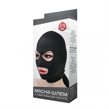 Черная маска-шлем с отверстиями для глаз и рта 961-01 BX DD
