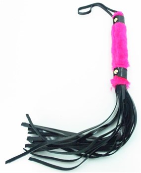Плеть из лака с розовым мехом BDSM LIGHT 740004ars