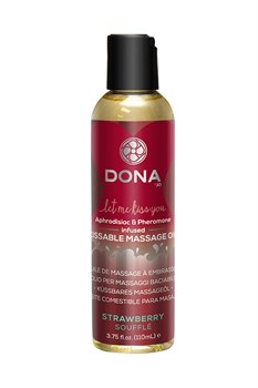 Массажное масло для поцелуев с феромонами DONA "Клубничное суфле", 110 мл JO40539