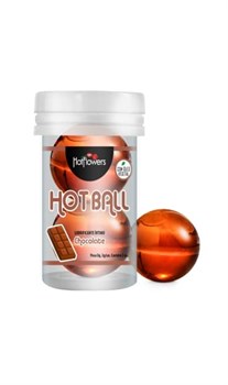Съедобный лубрикант AROMATIC HOT BALL в виде двух шариков (Шоколад) HC588