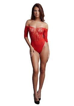 Боди со стразами Crotchless Rhinestone Teddy DES034REDOS