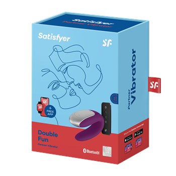 Парный вибратор Satisfyer Double Fun с возможностью управления через пульт и приложение (фиолетовый) 4002460
