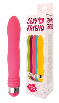 Розовый эргономичный вибратор Sexy Friend - 17,5 см SF-70232-6