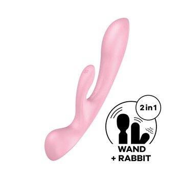 Гибкий вибратор-кролик 2 в 1 Triple Oh (pink) 4018249