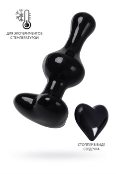 Анальная втулка Sexus Glass, стекло, черная, 9,8 см 912311
