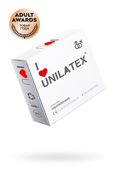 Презервативы Unilatex, natural ultrathin, ультратонкие, 19 см, 5,4 см, 3 шт 3012