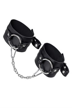 Оковы Pecado BDSM, из толстой кожи с люверсами, натуральная кожа, чёрные 02201