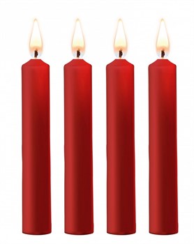 Набор из 4 красных восковых свечей Teasing Wax Candles OU488RED