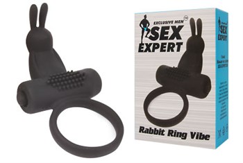 Эрекционное кольцо с ушками и вибрацией Sex Expert SEM-55058