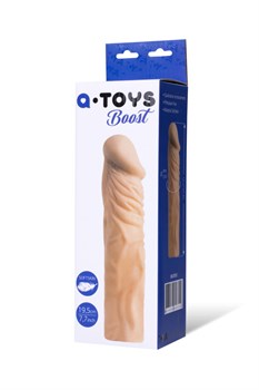 Насадка на пенис TOYFA A-Toys, SoftSkin, телесный, 19,5 см 863005