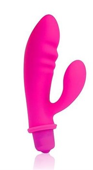 Розовый вибромассажер с отростком Cosmo CSM23058