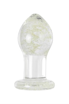 Анальная втулка Sexus Glass светящаяся в темноте, стекло, прозрачная, 9 см 912308