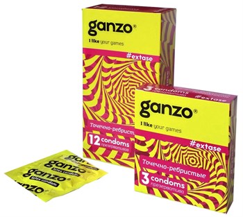 Презервативы GANZO EXTASE (Точечно-ребристые), 12 шт 104484
