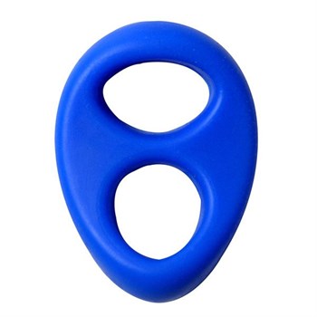 Синее двойное эрекционное кольцо на пенис RINGS LIQUID SILICONE 21523