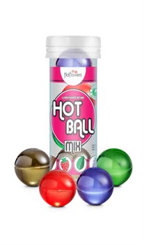 Съедобные лубриканты HOT BALL MIX в виде 4 шариков (Мята, Шоколад, Клубника, Виноград) HC621