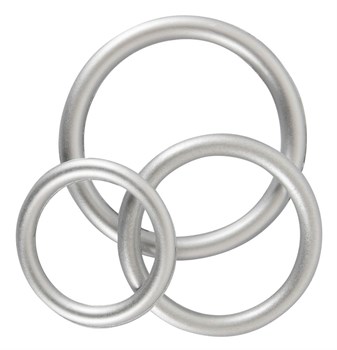 Набор из 3 эрекционных колец под металл Metallic Silicone Cock Ring Set 105372170000