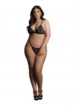 Комплект эротического белья Magic Lace Velvet Lingerie Set (черный) - Plus size DCH002BLKOSX