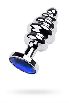 Анальная втулка с кристаллом цвета сапфир Metal by TOYFA, 6х2,9 см 10T-00009513