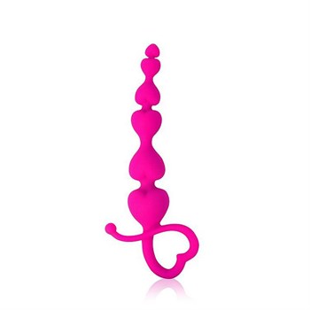 Розовая анальная цепочка Cosmo с петелькой, 14,5 см CSM23013