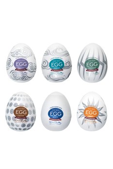 Набор из 6 мастурбаторов Tenga EGG II Hard Boiled с различным рельефом EGG-VP002