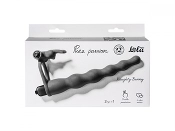 Вибронасадка для двойного проникновения Pure Passion Bunny Black 1202-01lola