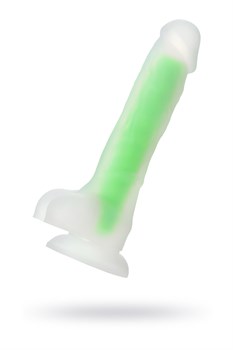 Зеленый фаллоимитатор светящийся в темноте Clark Glow, 22 см 872001