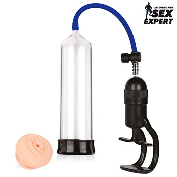 Вакуумная помпа для пениса c мастурбатором Sex Expert SEM-55163