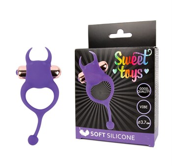 Фиолетовое виброкольцо с рожками Sweet Toys ST-40166-5