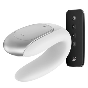 Белый вибратор для пар Satisfyer Double Fun с управлением через пульт и приложение 4002453WHT