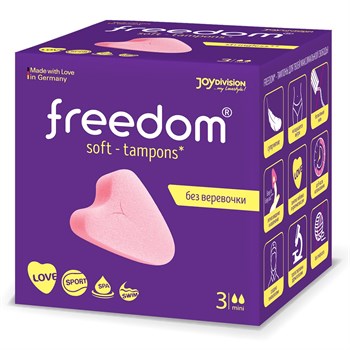 Женские гигиенические тампоны без веревочки FREEDOM mini, 3 шт 12231