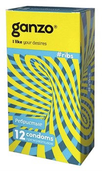 Презервативы GANZO RIBS (Ребристые), 12 шт 104486