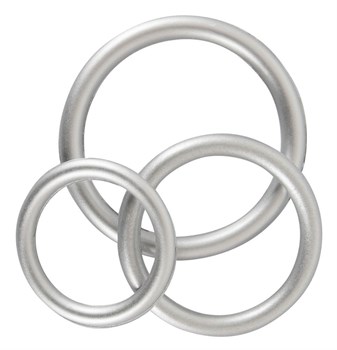 Набор из 3 эрекционных колец под металл Metallic Silicone Cock Ring Set 105372170000