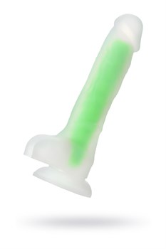 Зеленый фаллоимитатор светящийся в темноте Clark Glow, 22 см 872001