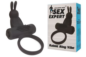 Эрекционное кольцо с ушками и вибрацией Sex Expert SEM-55058