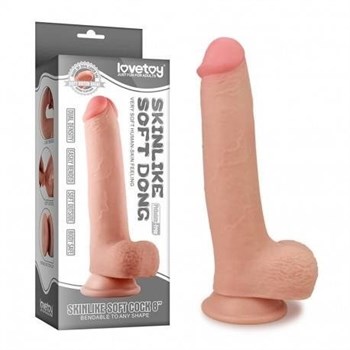 Телесный фаллоимитатор Skinlike Soft Cock 8 - 24 см LV310003