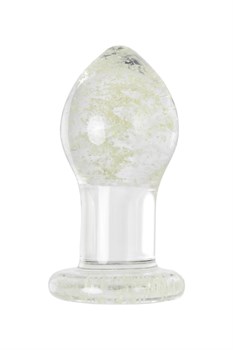 Анальная втулка Sexus Glass светящаяся в темноте, стекло, прозрачная, 9 см 912308