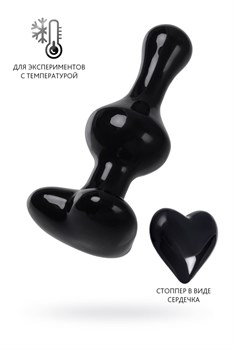 Анальная втулка Sexus Glass, стекло, черная, 9,8 см 912311