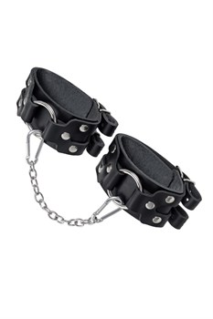 Оковы Pecado BDSM, с двумя ремешками, натуральная кожа, чёрные 02208